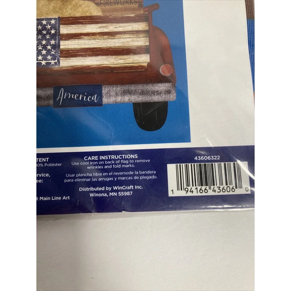 WinCraft Garden Flag Unisex OS Blue Celebrate 4th of July Golden Retriever Truck